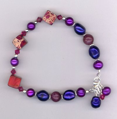 Windsor Violet ! Gemstone Pearl Bracelet