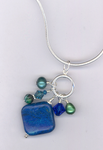 Emerald Isle Voyage ~ Gemstone Crystal Pearl Charm Necklace