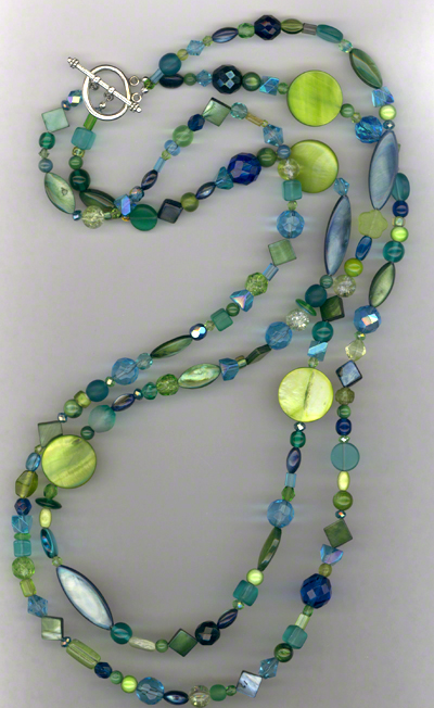 Down By The Sea ~ Chunky Shell Glass Layered Necklace