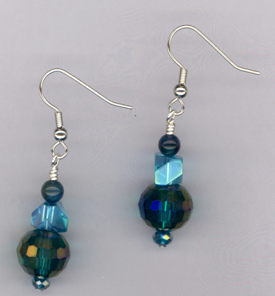 Caribbean Blue ~ Crystal Pearl Earrings