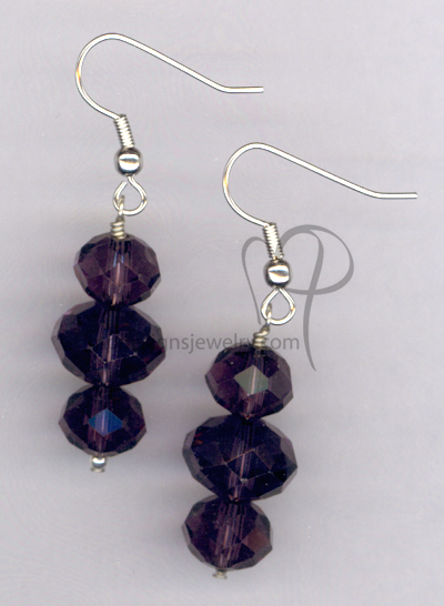 Purple Bling ~ Crystal Hypo-Allergenic Earrings
