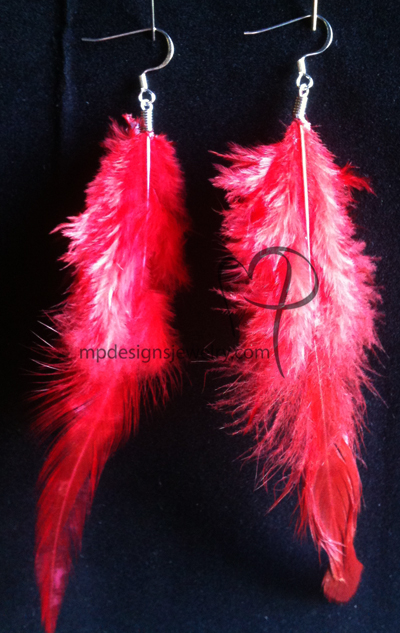 Wild Red Feather Earrings