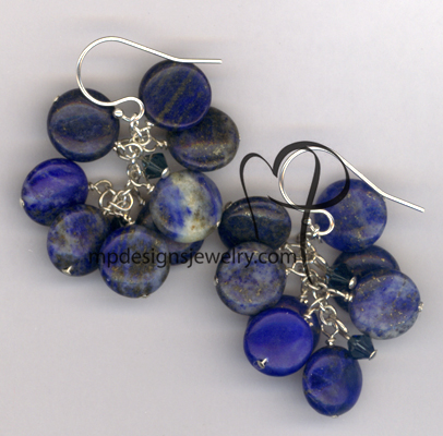 Blue Lapis Lazuli Cascade Cluster Earrings