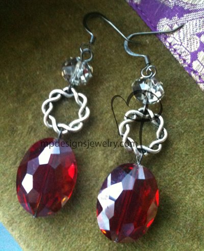 Big, Bold, and Beautiful - Red Crystal Silver Earrings