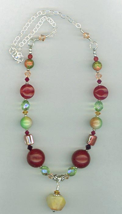 red jade mix necklace