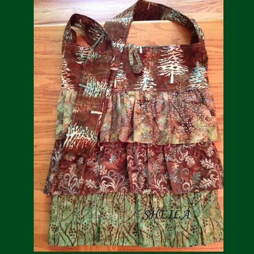sheila woodland fabric ruffled crossbody handbag