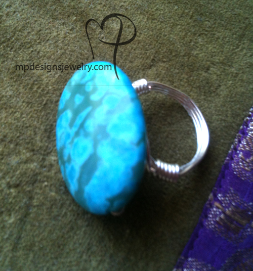 Turquoise Mosaic Wire Wrapped Ring