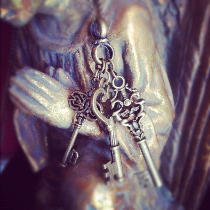 Bronze Key Charm Necklace