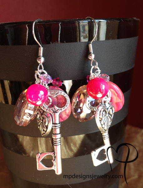 Pink Explosion! Charm Earrings
