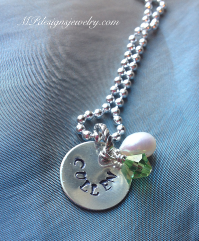 Grandmother/Mother Handstamped Charm Personalized Necklace