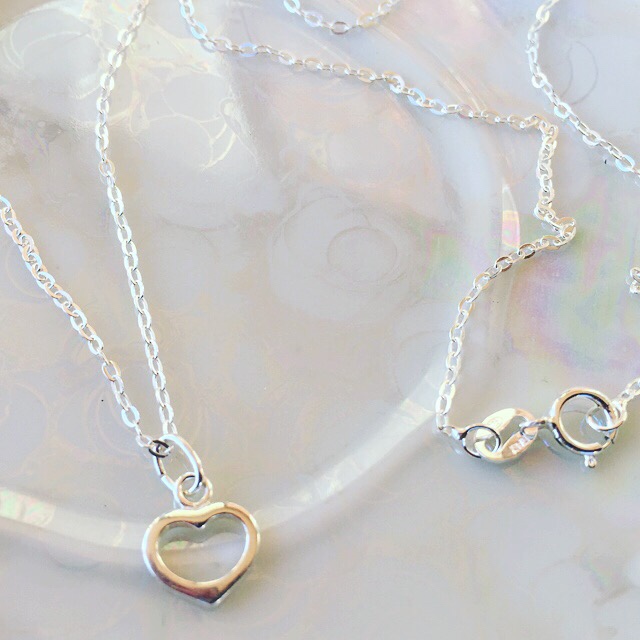 Open Heart Sterling Silver Necklace 