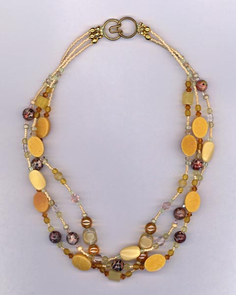 Amber Waves 3 strand Necklace