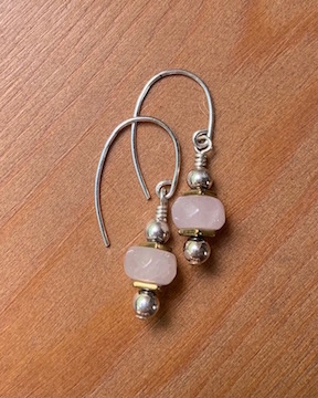 Copper Cherry Quartz Wire Wrapped Earrings