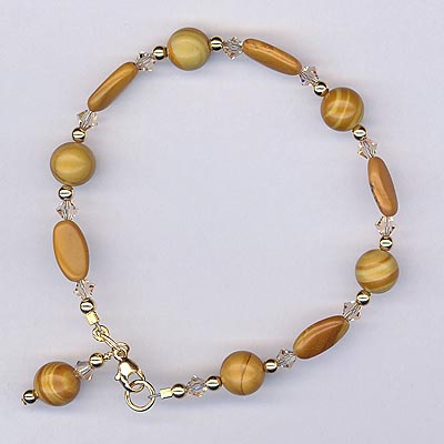 gold leaf agate bracelet