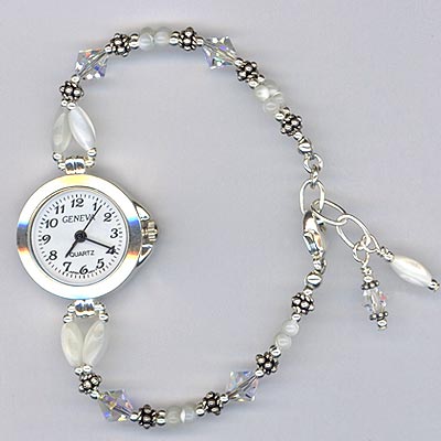 MOP silver watch