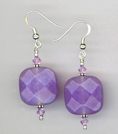 lavender jade earring