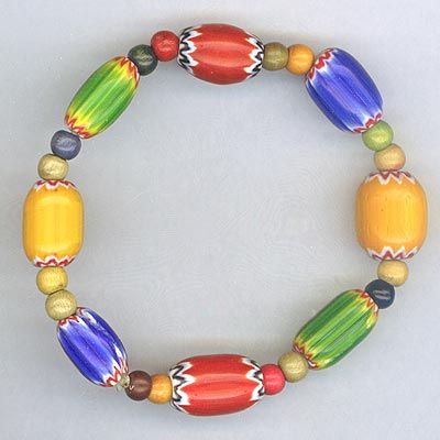 Multi color wook bead strtch bracelet