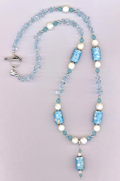 blue MOP opal necklace