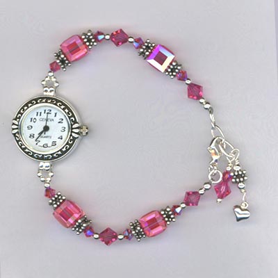rose crystal cube watch