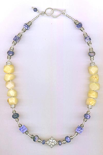 Necklace Lapis & Quartz Silver
