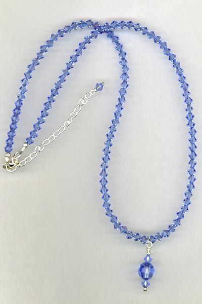 Blue sapphire crystal necklace