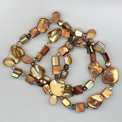 Copper Pearl triple stretch bracelet
