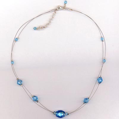 aquamairen crystal lamwork floating necklace