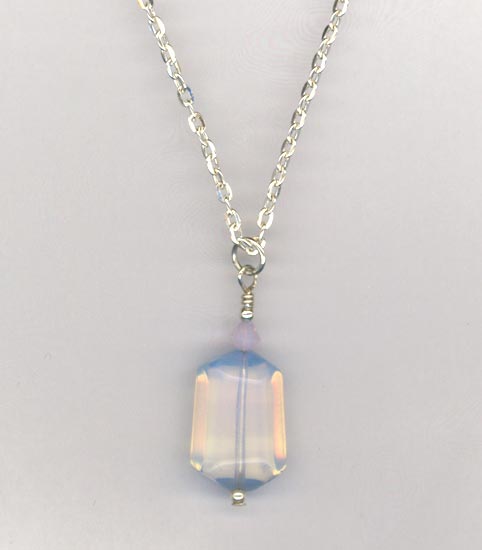 Moonstone pendant SS chain