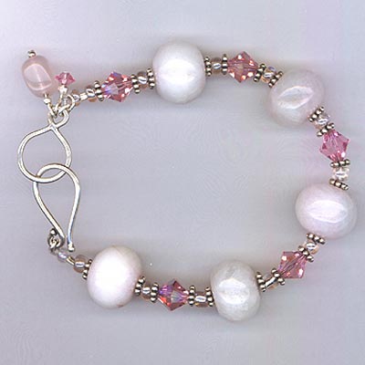 Rose Quartz & Swarovski Crystal Bracelet