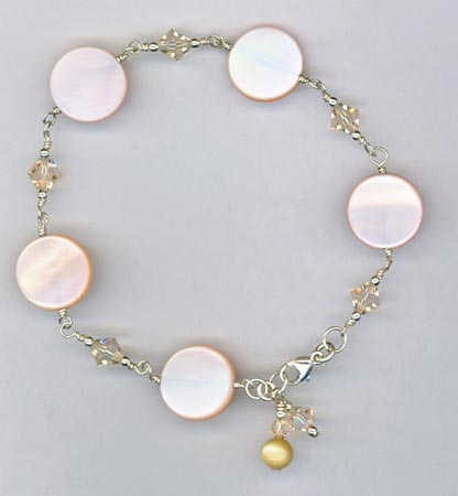 mop pink silk bracelet