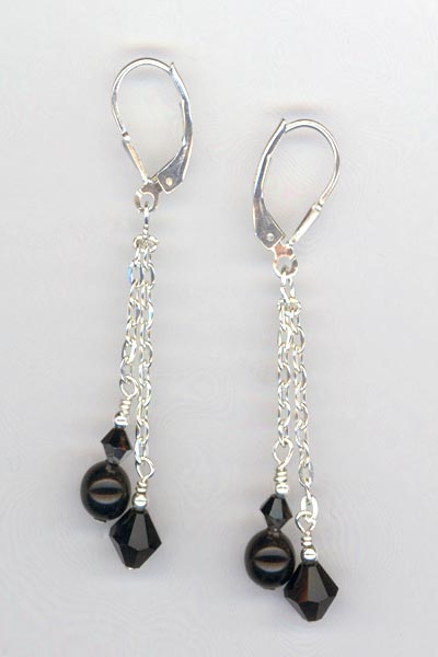 black Tuxedo chain earrings
