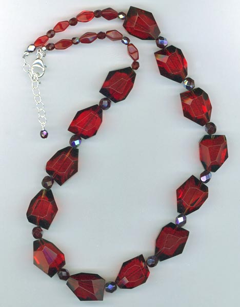 ruby quartz nugget necklace