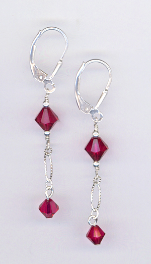 ruby red LB earrings