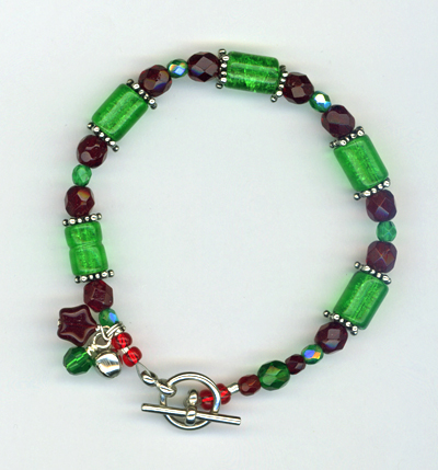red, green, christmas bracelet