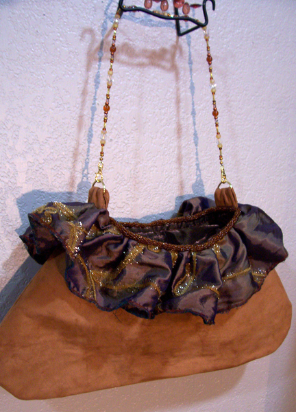 copper taffeta evening handbag