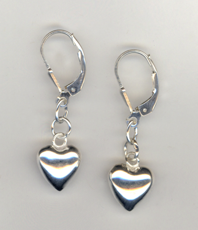 puffed heart earrings