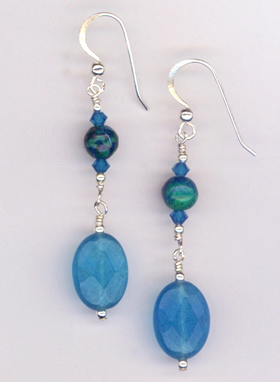 aqua blue jade chryso earrings