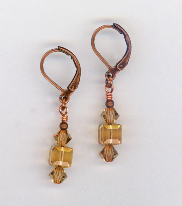 copper col topaz stack lb earrings