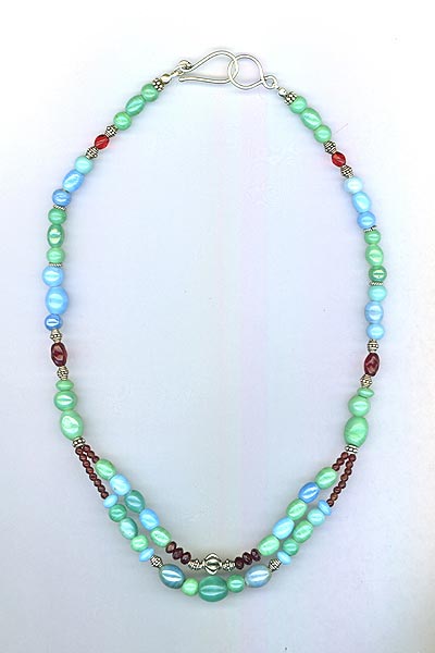 Southwest Turquoise Blue Green Red Necklace