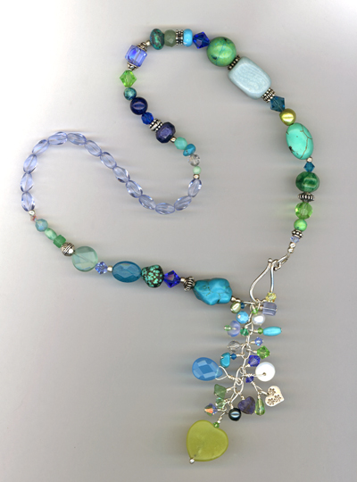 turquoise blue gemstone mix necklace