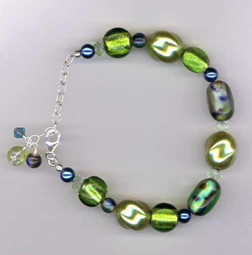 blue green pearl lw bracelet