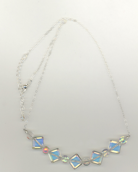 diamond czech glass ss chain necklace